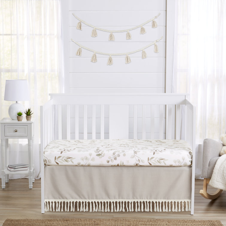 White linen crib discount skirt